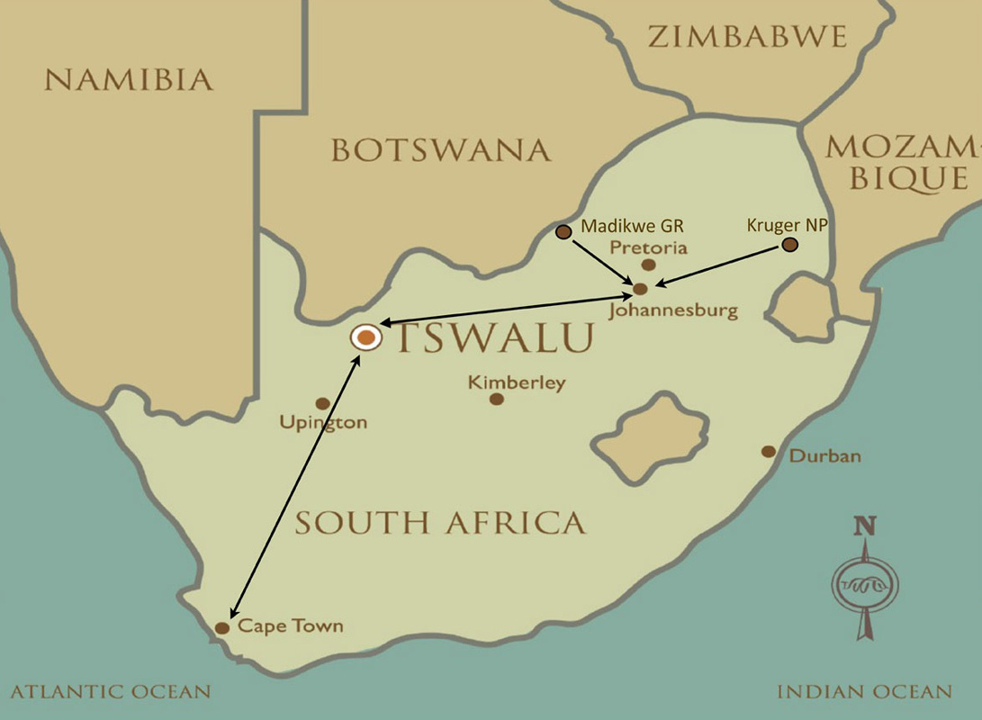 mappa Tswalu Game Reserve
